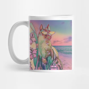 Surfing cat Mug